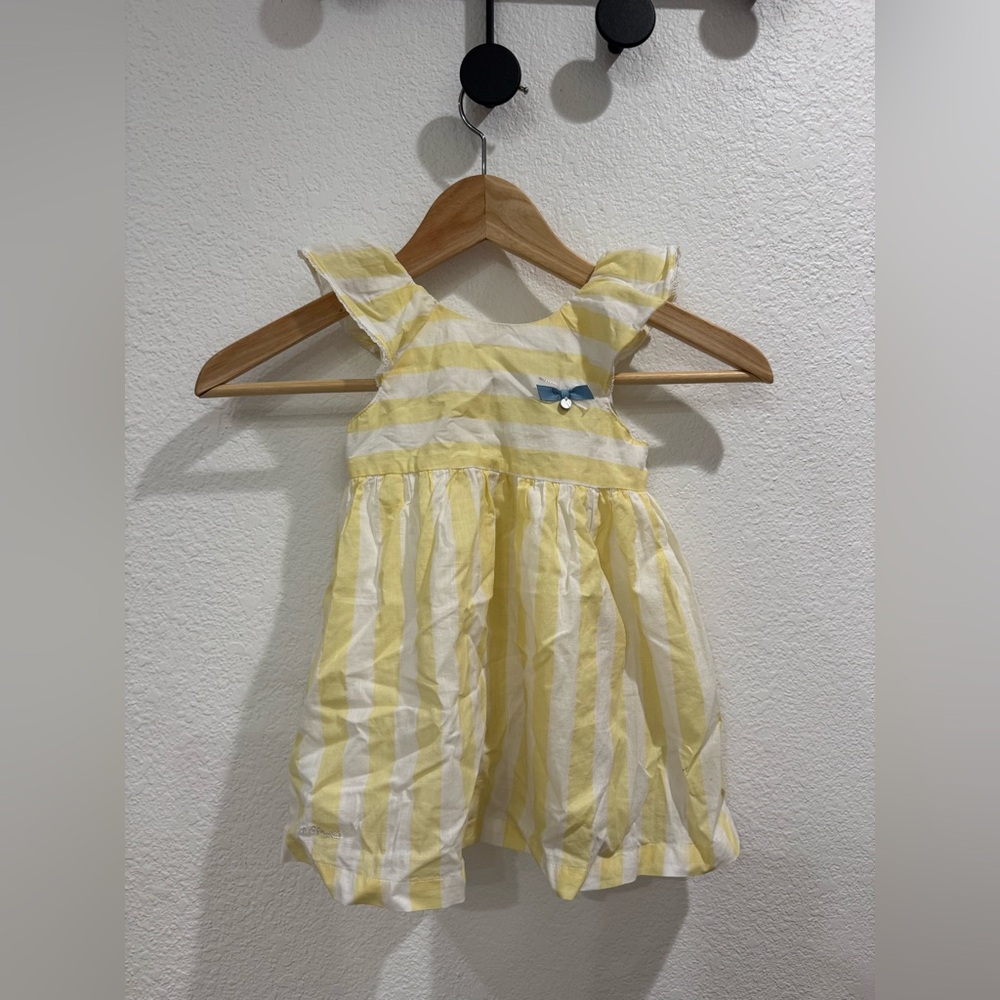 Tartine et Chocolat Lemon Striped Baby Dress with Bow (2T)